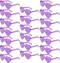 20 Pairs Heart Shaped Sunglasses Bulk, Colorful Rimless Fun Heart Sunglasses for Women Party Favors