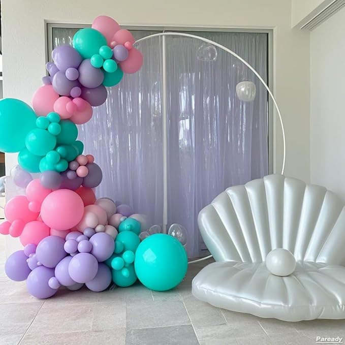 Mermaid Balloon Arch Kit, 120pcs Blue Purple Balloon Garland Arch Kit With Silver 4d Foil Balloons Teal Blue For Mermaid Themed Birthday Party Baby Shower Wedding Bachelorette Anniversary Decoration