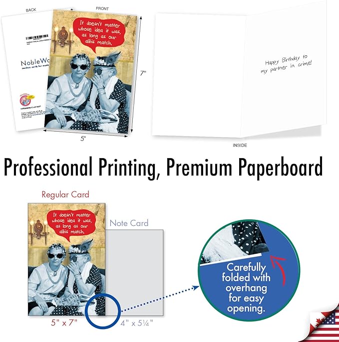 NobleWorks Assorted 3 Pack of Hysterical Retro Birthday Greeting Cards with 5 x 7 Inch Envelopes for Men and Women (3 Designs, 1 Each) Naughty Seniors VC9269BDG-C1x3