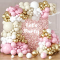 Pink and White Gold Balloons Arch Kit-164pcs Sand White Gold Pink Balloons Garland Kit for Mothers Day, Birthday, Christening, Baby Shower, Bridal Shower, Engagement Party Decorations