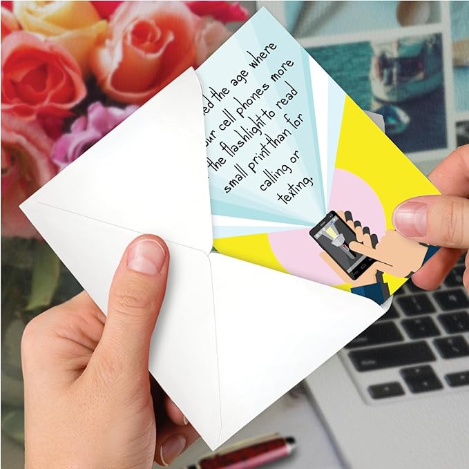 NobleWorks Funny Birthday Greeting Card with 5 x 7 Inch Envelope (1 Card) Bday Phone Usage C10665BDG