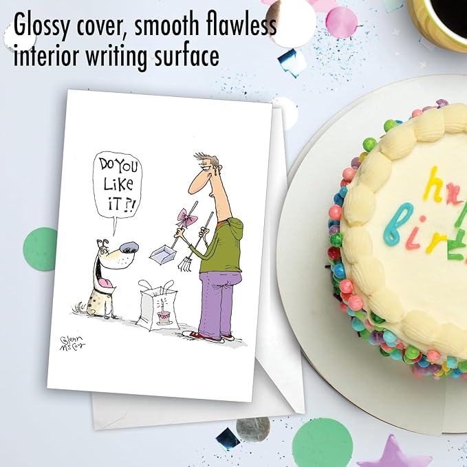NobleWorks Funny Birthday Greeting Card with 5 x 7 Inch Envelope (1 Card) Bday Dog's Gift C11083BDG
