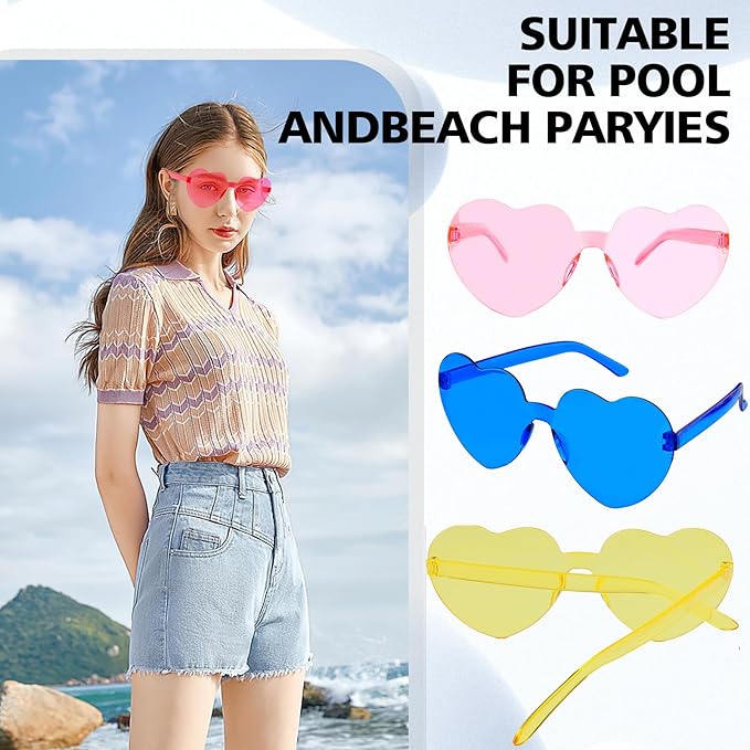 Heart Sunglasses Heart Shaped Glasses Bulk Valentines Halloween Bachelorette Party Decorations Glasses Women Men