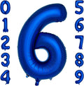 Navy Blue Number 6 Balloons 40 Inch Large Dark Blue Helium Foil Balloons for Birthday Party 2024 Graduation Decorations Anniversary Celebrations (Number 6)