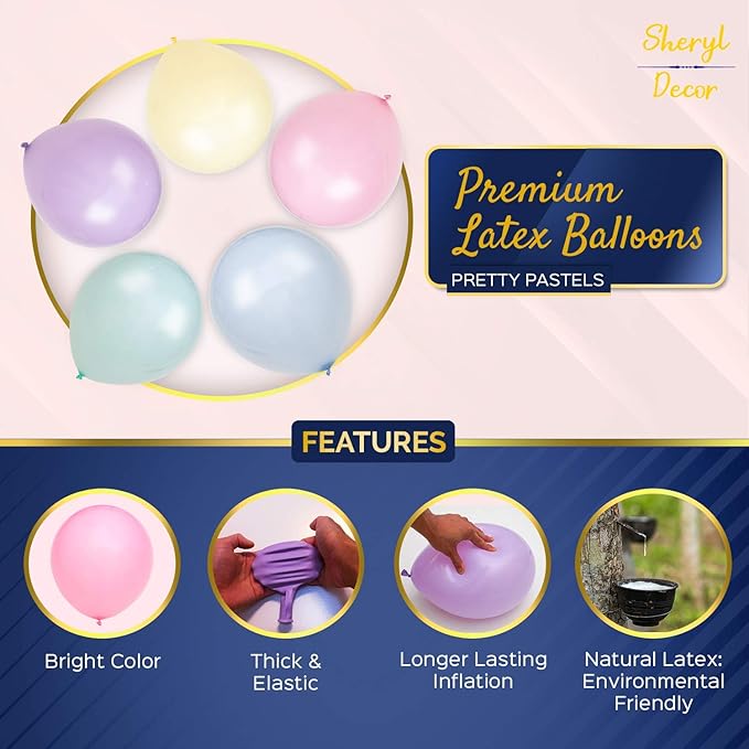 25 Extra Large Pastel Balloons for Parties – 18 Inch Giant Jumbo Bulk Pack – Big Assorted Blue, Purple, Yellow, Green and Pastel Pink for Unicorn, Easter, Matte, or Macaron Party