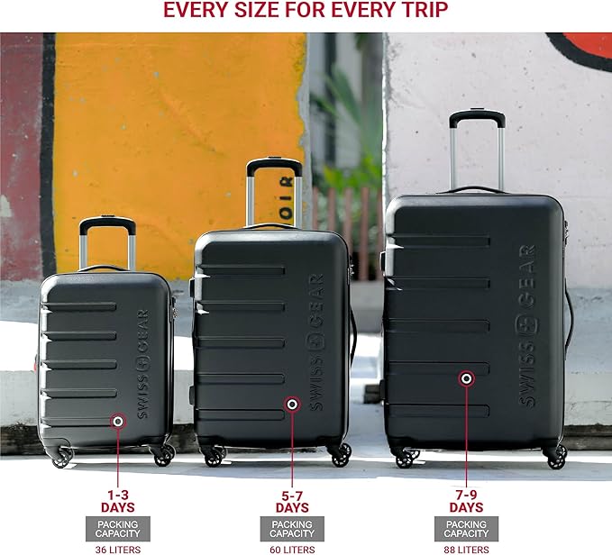 SwissGear 7366 Signature Hardside Expandable Luggage with Spinner Wheels, TSA Lock, Cup-Holder, Cobalt, 2-Piece Set (19/27)