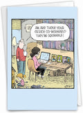 NobleWorks - 1 Humor Birthday Card with Envelope - Funny Cartoons for Birthday Greetings, Celebration Notecard - Adorable Co-Workers C9594BDG