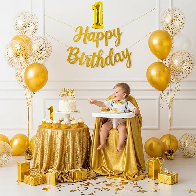 TONIFUL Number Balloons 16 Inch Fat Gold 2 Set 0-9 Number Mylar Foil Balloons 20 Pcs Custom digitalal for 2026 New Year Eve Birthday Party Engagement Graduations Anniversary Baby Shower Decor