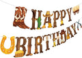 Cowboy Party Decorations Happy Birthday Banner Western Cowboy Party Banner Garland for Birthday Party Decorations Cowboy Party Supplies