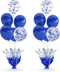 2 Set Royal Blue Table Balloons Foil Spray Centerpiece with Royal Blue and Confetti Balloons Stand Kit for Birthday Party Girls Baby Shower Wedding Bridal Shower Prom Graduation Table Decorations