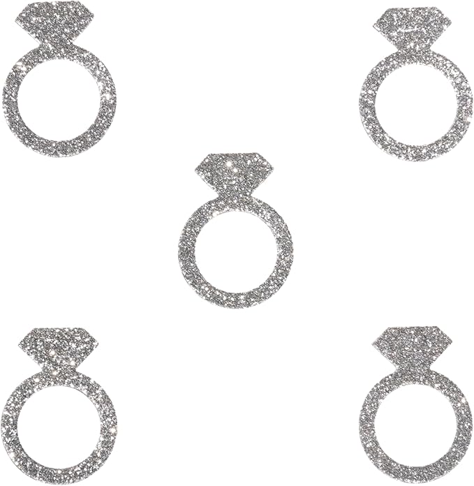50 x Engagement Ring table confetti/scatter, bachelorette party decorations (Silver)