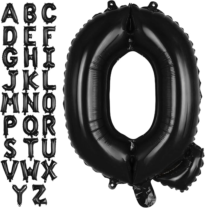 Black Letter Q Balloons, 40 Inch Large Foil Letter Balloons, Custom Phrase Balloon for Birthday Party Wedding Anniversary Decoration (Black Q)