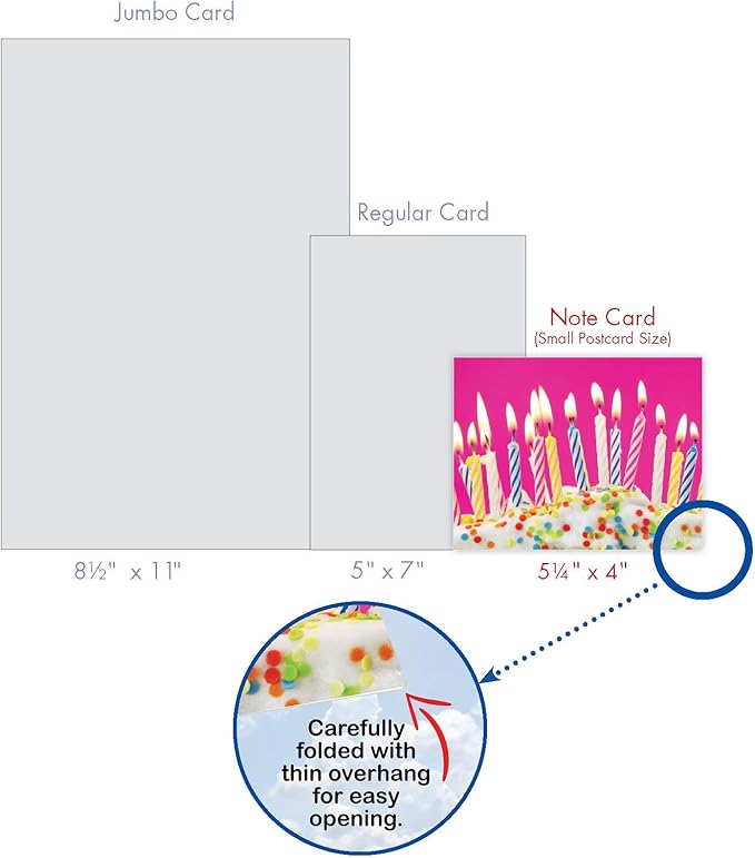 The Best Card Company - 10 Happy Birthday Note Cards Blank - Assorted Bulk Notecards, Cute Boxed Set (4 x 5.12 Inch) - Birthday Candles M6555BDB