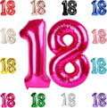 18 Balloon Number, Hot Pink Number 18th Birthday Balloons 40 Inch, 18 Years Old Hot Pink Birthday Decorations for Boys Girls, 18th Anniversary Decorations