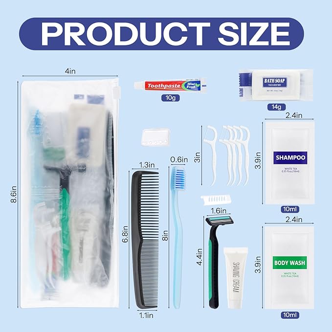 Pack of 5 Travel Size Toiletries Kit Individually Packed,Personal Hygiene Kit for Men Homeless Care Package Supplies Bulk
