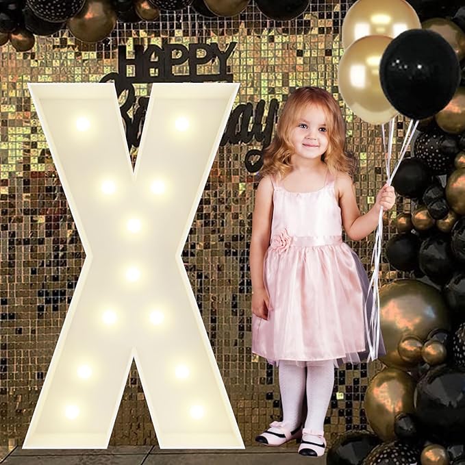 4FT Marquee Light Up Letters X, Big Marquee Letter for Baby Shower Birthday Engagement Wedding Marry Me Party Decor