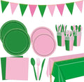 142pcs Pink and Green Witch Party Decorations Tableware, Witch Table Centerpieces Party Supplies, Tableware Set Cups for Girls Birthday Party Decorations Severs 20 Guests