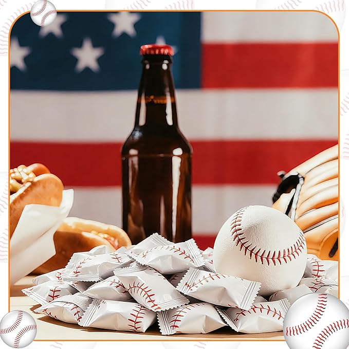 Naucoos Baseball Sports Candy, 26.5 oz. Bag - 150 Sports Candy for Team Gifts Party Supplies - Team Treats for Baseball Goodie Bags Stuffer, Individually Wrapped
