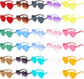 30 Pairs Heart Shaped Sunglasses, Valentine's Day Sunglasses, Candy Color Frameless Heart Glasses, Frameless Hearts Glasses Bulk for Party Favor Valentines Day