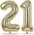 Champagne Gold 21st Birthday Balloons for Her, 40In Light Gold Foil Number 21 Balloons for Boys Girls, Birthday Party Balloons Numbers 2 and 1 for Women Men 12th 21st Anniversary Decorations Supplies