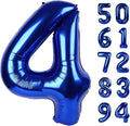 Night Blue 4 Balloon, Number Balloons 40 Inch, 4th Birthday Decorations for Girls Four Large Numbers for Party Decor, Number 4 Balloon