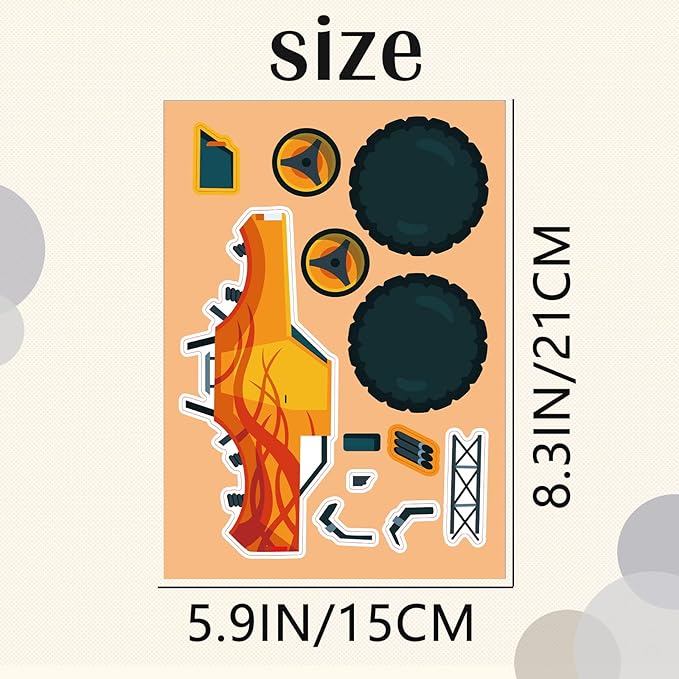 24 Sheets Monster Truck Make a Face Sticker Sheets for Kids Todders Activities, Make Your Own Stickers for Kids Birthday Party Favor Supplies Craft