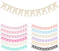 Ivory White Bow Garland Bow Banner Bow Party Decorations Pre-Strung Large Coquette Satin Ribbon for Birthday Bachelorette Party Bridal Shower Wedding Engagement Baby Shower