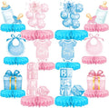 Gender Reveal Decoration Set - Includes Baby Reveal Table Decorations with Honeycomb Centerpiece for Boy or Girl Baby Shower Party Decoration
