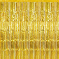 Birthday Party Streamer Backdrop Decorations-Glossy Foil,Brightly Colored,Perfect for Themed Party,Christmas,2 Pack,Gold