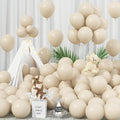 Sand White Balloons, 12 Inch, 100 Pack - Boho, Cream, Matte, Retro, Off White, Neutral, Helium Balloons for Birthday, Wedding, Baby Shower Parties
