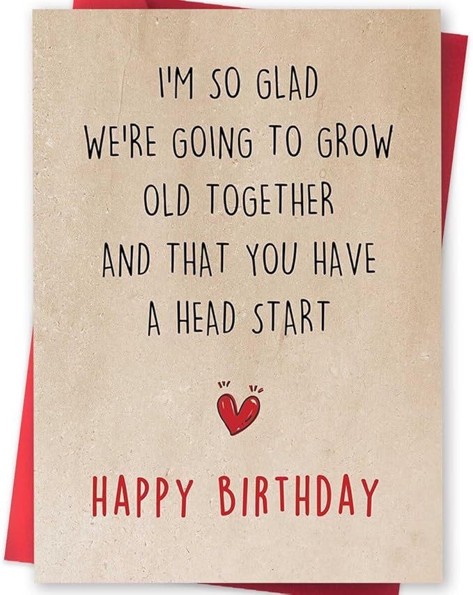 Funny Birthday Card for Husband wife, Romantic Birthday Gifts for Boyfriend, Happy Birthday Cards for Him Her