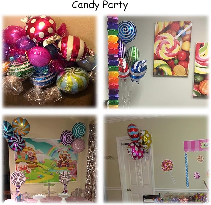 42 pcs 18" Sweet Candy Balloons, Round Lollipop Balloon, Birthday Wedding Party Balloons, Party Supplies
