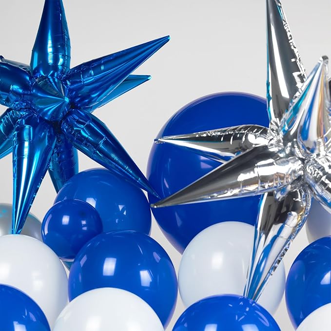 Royal blue Themed Graduation Balloon Garland Arch Kit with Foil caps diplomas congrats letters stars for class of 2026 Graduation party decorations Grad congratulations Prom party Grad ceremony decor