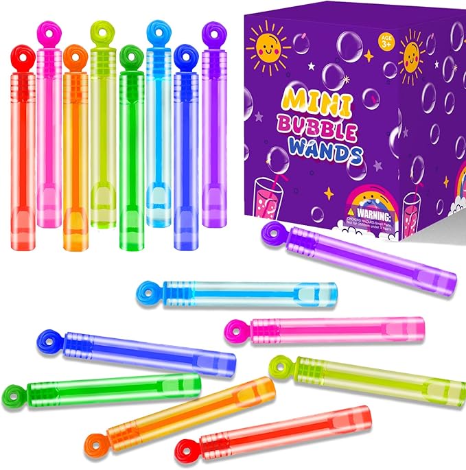 Mini Small Bubbles Wands Toys Gifts Bulk for Kids 64 Pack-Bubble Party Favors Supplies for Toddlers, Bulk Easter Non Candy Treats Goodie Prize for Birthday Wedding Parade Throws Giveaways Handouts