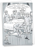 NobleWorks - 1 Humorous Birthday Notecard w/Envelope (4.63 x 6.75 Inch) - Funny Congratulations and Appreciation Medical Stationery with Doctors, Surgeons - Five Second Rule Birthday Card 7926Z
