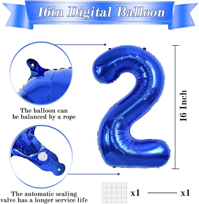 TONIFUL 2026 Navy Blue Foil Number Balloons 16 Inch Navy Blue Number Banner 2026 Graduation Aluminum Foil Mylar Balloons for New Year Eve Christmas Anniversary Party Supplies
