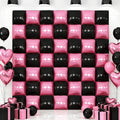 50PCS Pink Black Square Foil Balloon Wall, 19'' Double Sided Foil Balloons Backdrop Tunnel Arch Kit for Anniversary Bachelorette Bridal Baby Shower Birthday Party Decorations