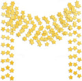 6 Pcs Gold Glitter Star Paper Garland Twinkle Bunting Banner Hanging Decorations for Christmas Birthday Party Golden Sparkling Stars for Bridal Showers Wedding Baby Shower Holiday Supplies (50 Feet)