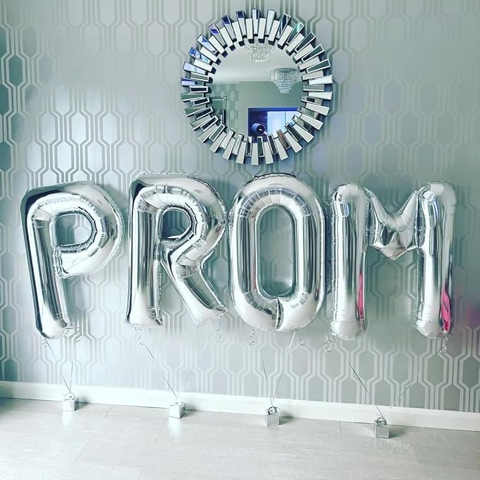 Silver Letter R Balloons 40 inch Large Alphabet R Balloons Silver Helium Foil Letter Balloon Banner for Birthday Party Anniversary Wedding Decoration