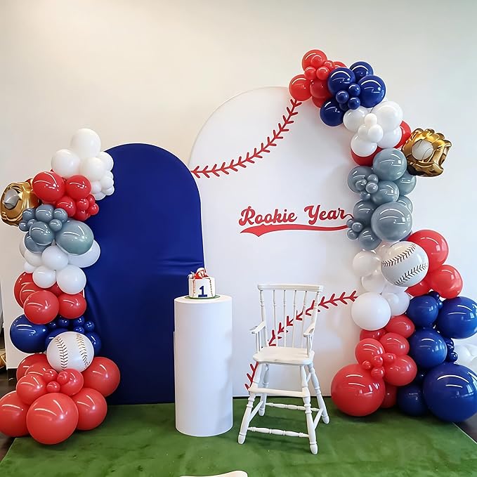 Red White and Blue Balloons, Baseball Balloon Red Royal Dusty Blue White Latex Party Helium Balloons for Birthday Baby Shower Graduation Wedding 4th of July Independence Day Patriotic Party Decoration