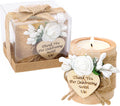 Ju's Favors 10 Piece Set of Wooden Tealight Candle Holders, Wedding Party Guest Favors, Thank You Favors, Guest Return Favors, Bridal Shower, Housewarming Gifts for Guests. (Light Brown+Rose)