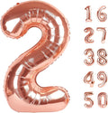 Rose Gold Number 2 Balloon Foil Mylar Number 2nd Birthday 40 Inch Big Giant Helium Number for 12 20 21st Birthday Decor,Boys Girl Party Supplies & Anniversary Events