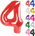 Red Number 4 Balloon 40 Inch, 4 Balloon Number, 4th Birthday Decorations, Red Party Supplies for Boys Girls
