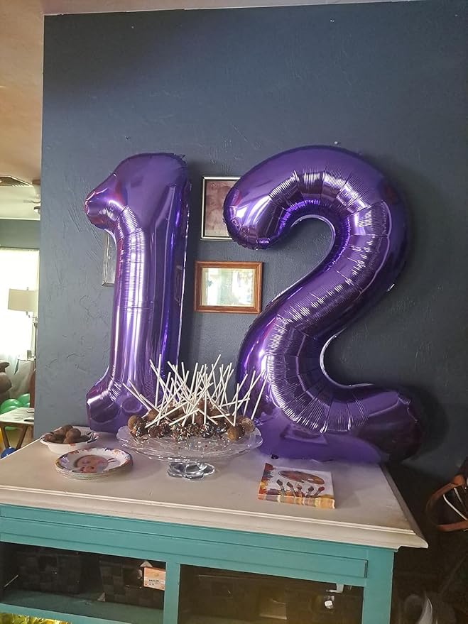 Birthday Number Balloons 40 Inch, 1 Balloon for Birthday Party, Purple One Balloons Foil Number 1 Ballon for 1, 10, 13, 16, 18, 21, 100 Celebration, Boy and Girl, Baby Shower, Anniversary Decor