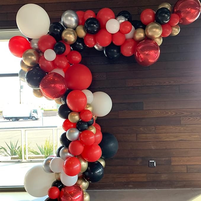 130pcs Red Balloons Different Sizes 18" 12" 10" 5" Party Latex Balloons for Valentine's Day Birthday Christmas Baby Shower Wedding Anniversary Party Decorations