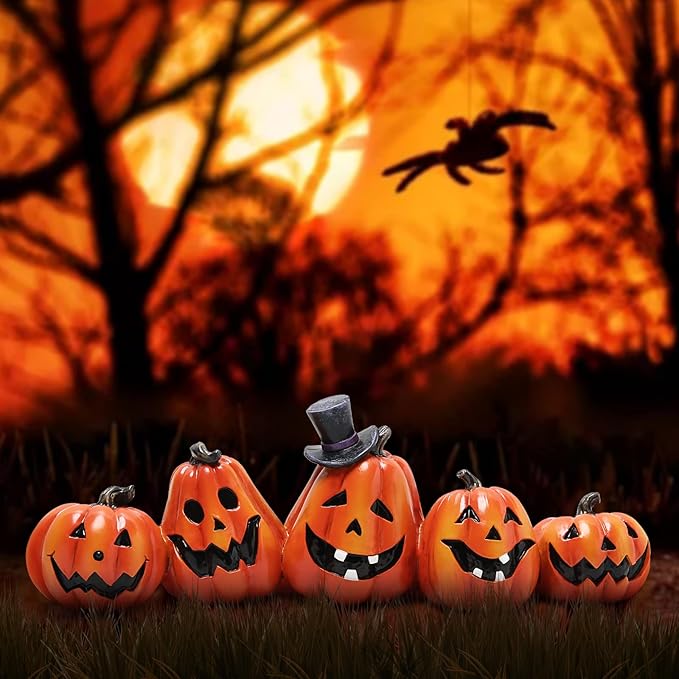 Hodao Halloween Pumpkin Decorations Indoor Halloween Decorations Clearance for Table/Halloween/Window/Present Box/Gift/Courtyard Corridor (Orange Pumpkin)