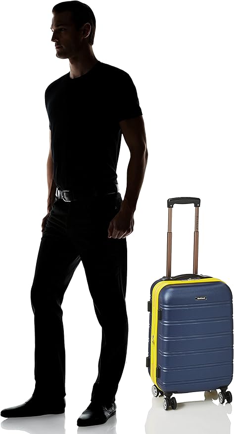 Rockland Melbourne Hardside Expandable Spinner Wheel Luggage, Carry-On 20", Navy