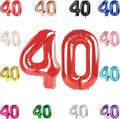 40 Balloon Number, Red Number 40th Birthday Balloons 40 Inch, 40 Years Old Red Birthday Decorations for Men Women, 40th Anniversary Decorations