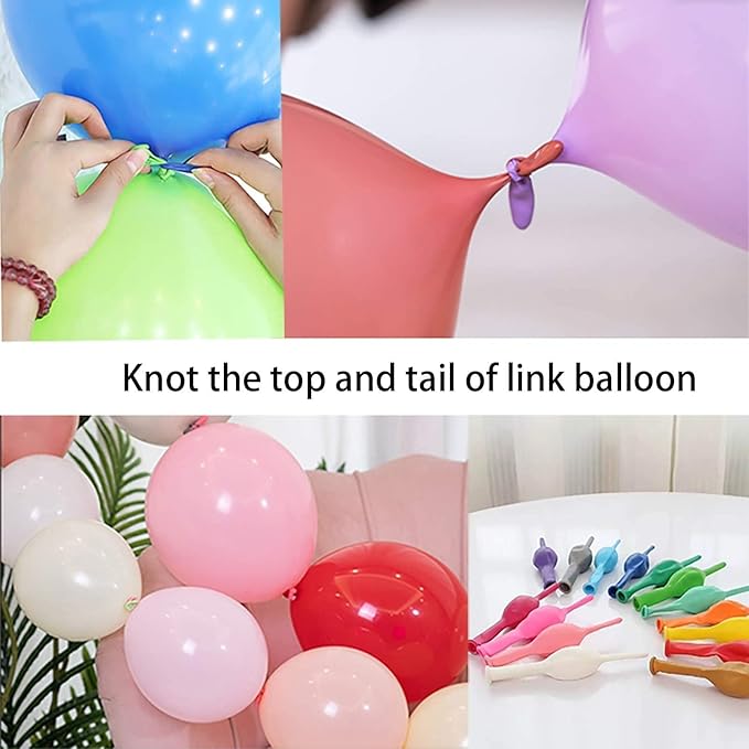 IN-JOOYAA 6 Inch Pearlescent Rose Gold Latex Link Balloon 100 Pcs Quick Link Balloons for Party Decoration