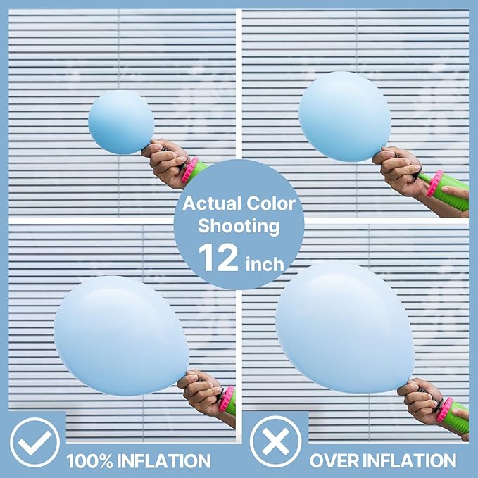 PartyWoo Baby Blue Balloons 155pcs Different Sizes of 18 12 10 5 Inch Light Pastel Sky Aqua Blue Balloon Arch Kit Garland for Graduation Baby Shower Gender Reveal Easter Party Decorations Blue-Q13